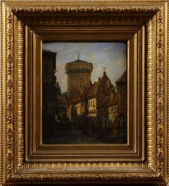 Stadsmotiv Oil Painting by Christian Wilberg