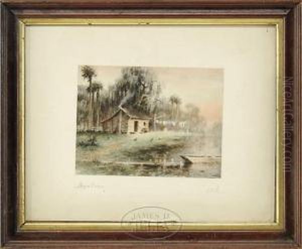 Negro Cabin Oil Painting by James Ralph Wilcox