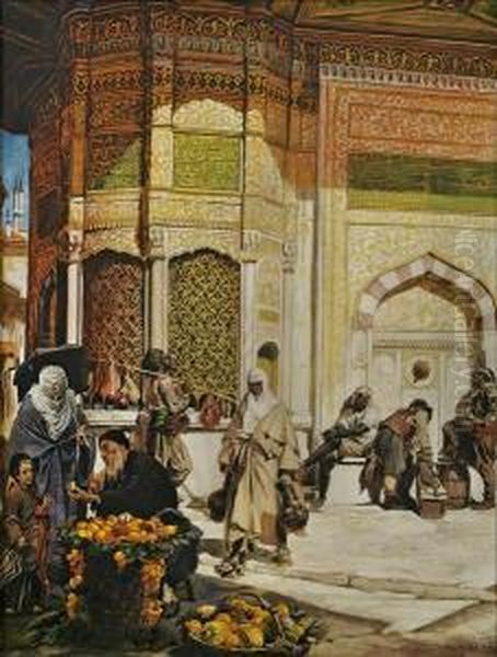 Der Obstverkaufer Oil Painting by Charles Wilda