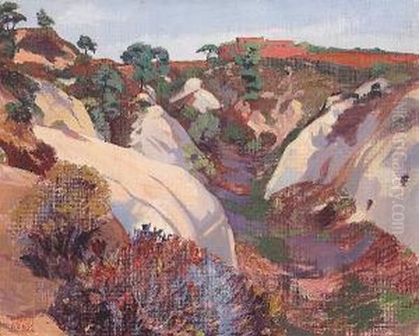 The Ranger Station At Torrey Pines, Near San Diego Oil Painting by Tom Milton Wilder