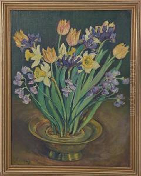 Spring Flowers Oil Painting by Frances Wiley Faig