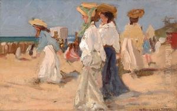 The Trip To The Beach Oil Painting by Ferdinand Abraham Isaac Wilhelm