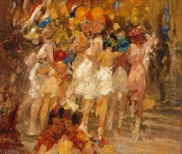 The Party Oil Painting by Ferdinand Abraham Isaac Wilhelm