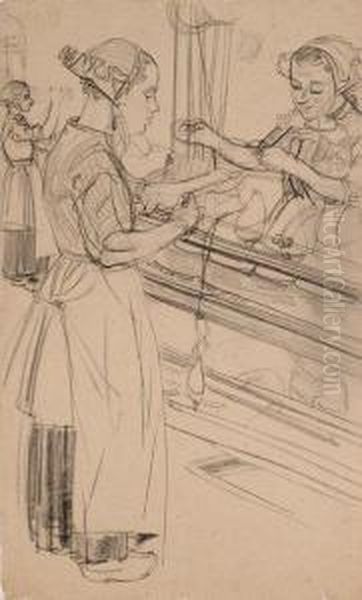 At The Counter Oil Painting by Ferdinand Abraham Isaac Wilhelm