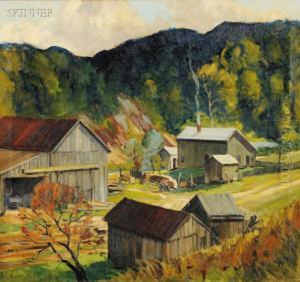 Northern Ohio Farm Scene Oil Painting by Roy Wilhelm