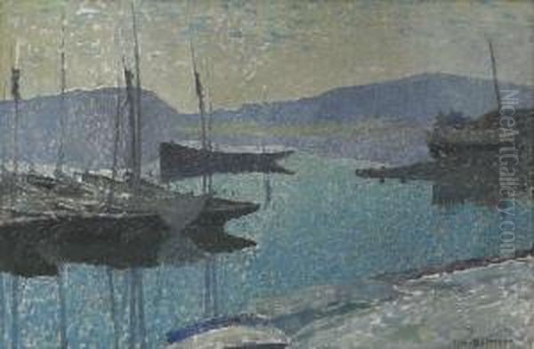 Hamnen I Skymning Oil Painting by Carl Wilhelm Wilhelmson