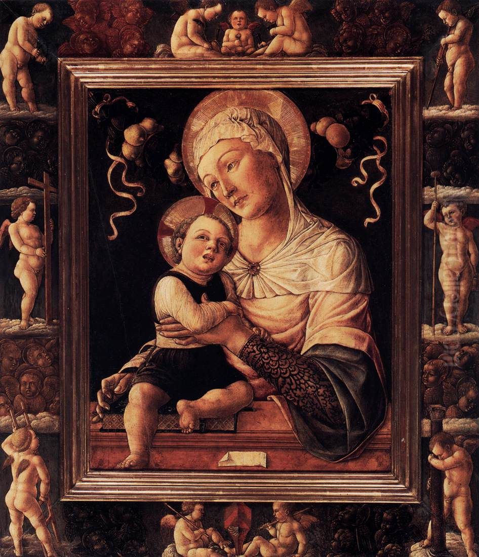 Madonna and Child in Painted Frame Oil Painting by Lazzaro Bastiani