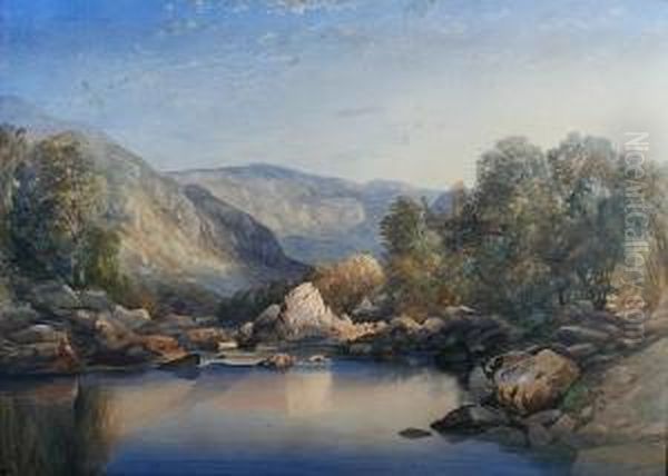 Tyn-ny-groes Near Dolgelly In Northwales Oil Painting by Caroline Williams