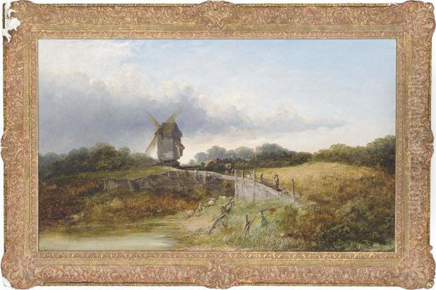 The Old Mill, Nr Maidstone Oil Painting by Edward Charles Williams