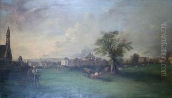 The Ten Acre Field, Heath, Cardiff Oil Painting by Alexander Wilson