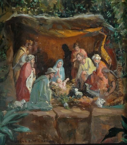 The Nativity Oil Painting by Dora Lynnell Wilson