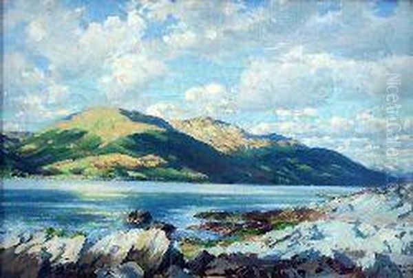 A West Coast Sea-loch Oil Painting by Hugh Cameron Wilson