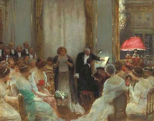 Le Concert prive Oil Painting by Jean-Georges Beraud