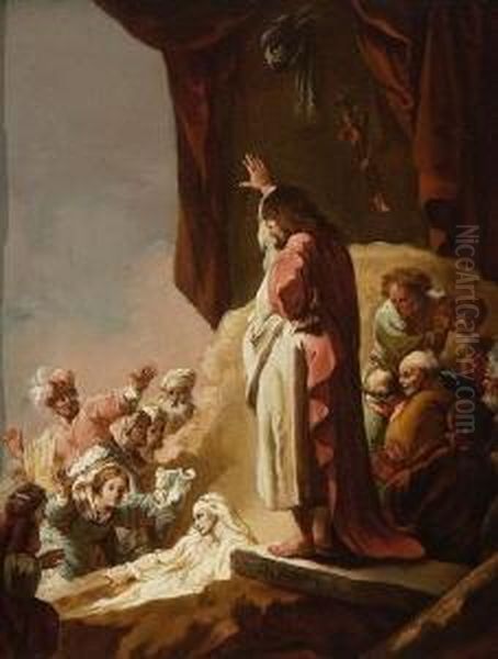 Die Auferweckung Des Lazarus Oil Painting by Johann Christian Th. Winck