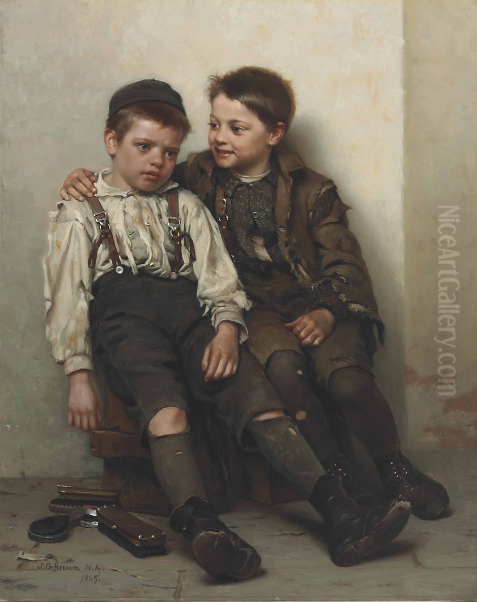 Sympathy Oil Painting by John George Brown