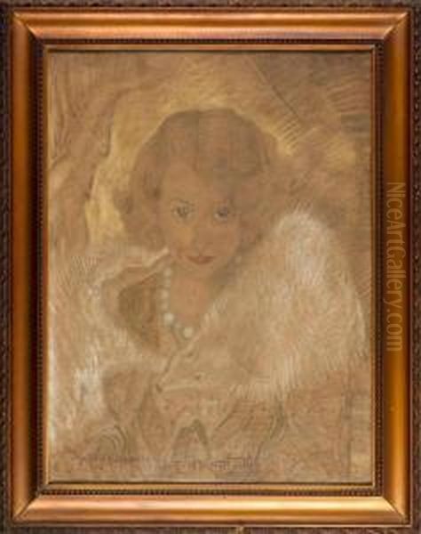 Portret Kobiecy (irena Solska ?) Oil Painting by Stanislaw Ignacy Witkiewicz (Witkacy)