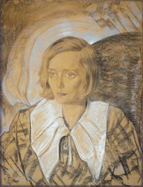 Portrait Jadwiga Sobolewska Von Den Blazejewicz Oil Painting by Stanislaw Ignacy Witkiewicz (Witkacy)