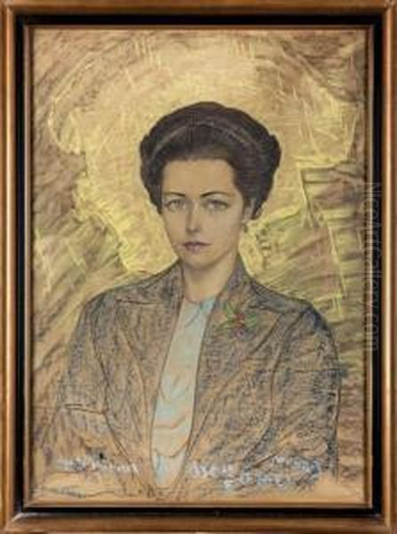 Portret Wilhelminy Strzeleckiej - Rozyckiej Oil Painting by Stanislaw Ignacy Witkiewicz (Witkacy)