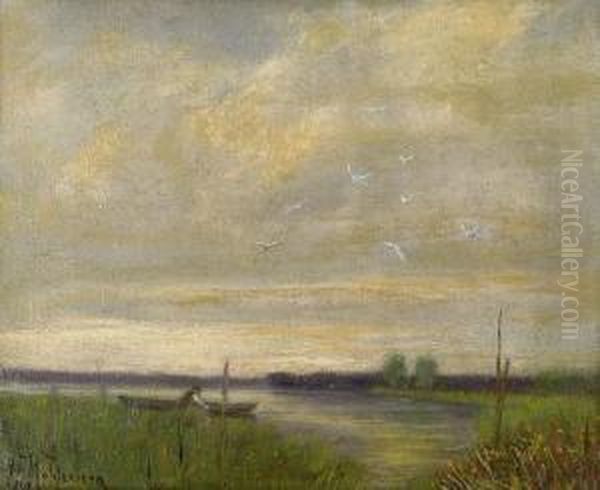 Der Weisse See In Potsdam Oil Painting by Albert Wohlenberg