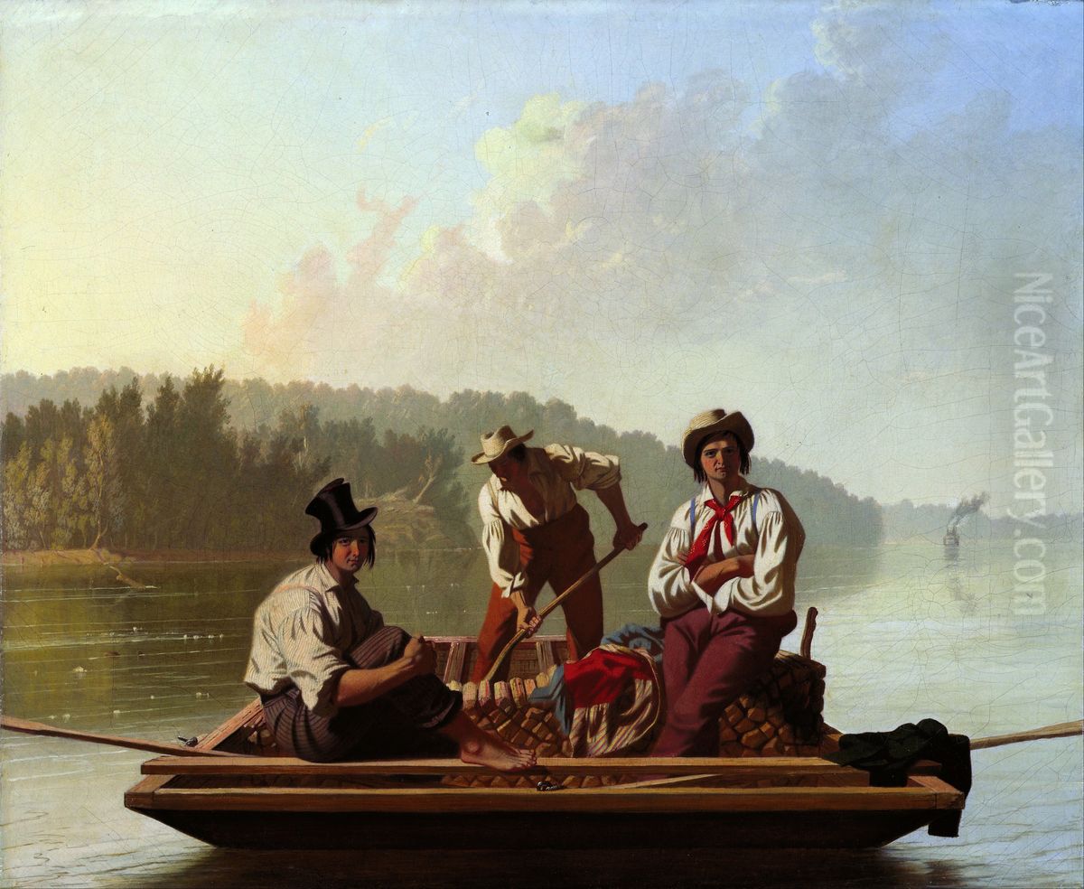 Boatmen on the Missouri Oil Painting by George Caleb Bingham