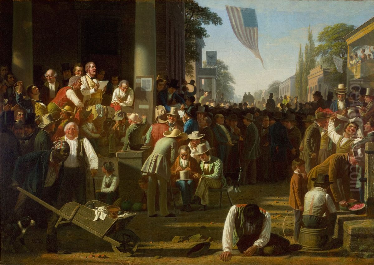 The Verdict of the People Oil Painting by George Caleb Bingham