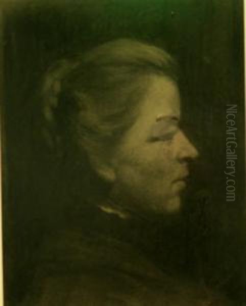 Bust Profile Of A Lady Oil Painting by Donald Wood