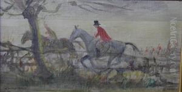 The Bedale Hunt Oil Painting by Donald Wood
