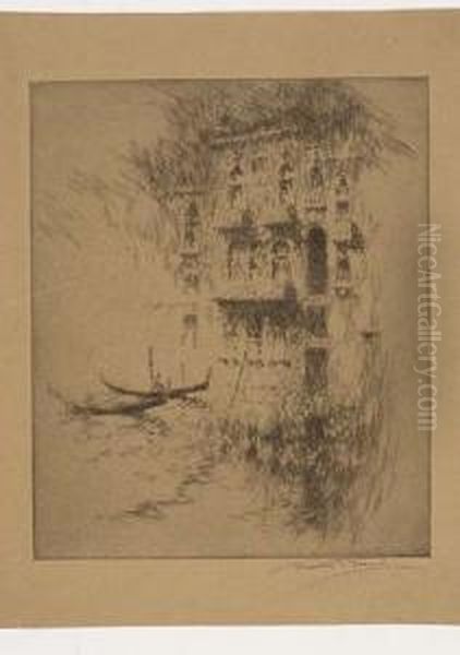 Desdemona's House, Venice<</b&gt Oil Painting by Franklin Tyler Wood