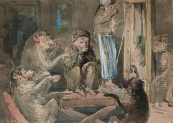 The Hanging Committee At The Royal Academy Oil Painting by Starr Wood