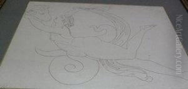 Classical Nude And Goat's Head Oil Painting by Woodforde, Samuel