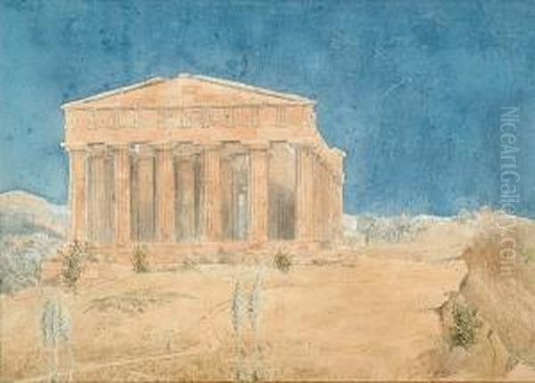 The Temple Of Concord Agrigento, Sicily Oil Painting by Joseph Woods