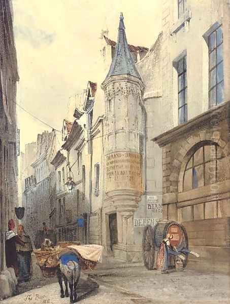 Maison de l'Amiral Coligny, Rue Bailleul, Paris, France Oil Painting by Thomas Shotter Boys