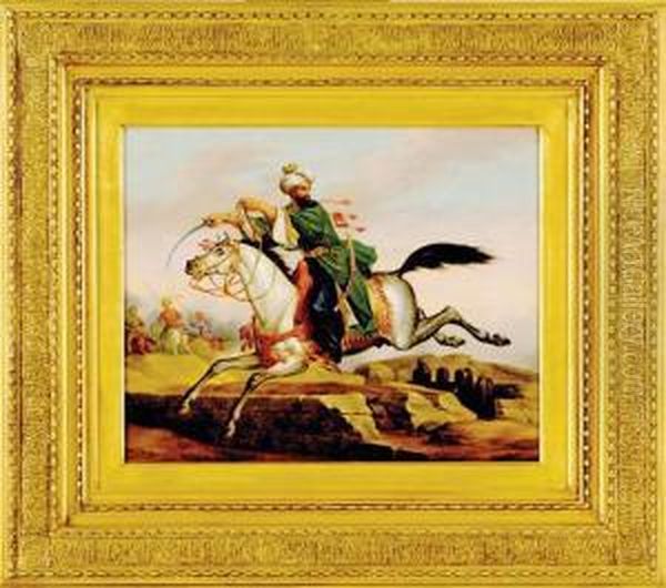 Arab Chieftain On Stallion Oil Painting by John Archibald Woodside Sr.