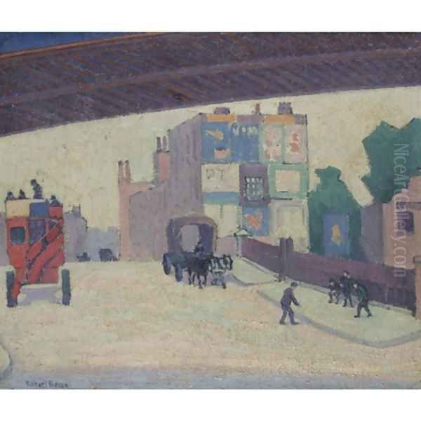 Two bridges Oil Painting by Robert Polhill Bevan