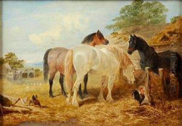 At The Trough Oil Painting by Henry Charles Woollett