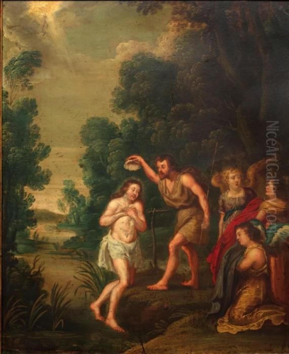 Le Bapteme Du Christ Oil Painting by Frans Wouters