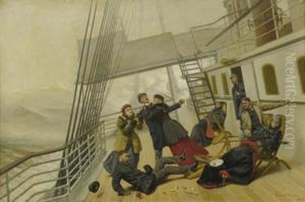 Lurch To Leeward Oil Painting by George Hand Wright