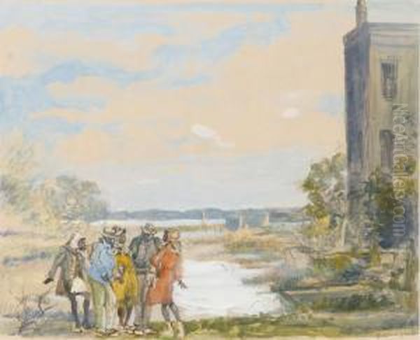 The Castle, Beaufort Oil Painting by George Hand Wright