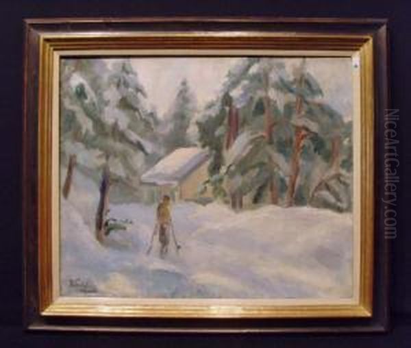 Verschneite Landschaft Oil Painting by Max Wulfart