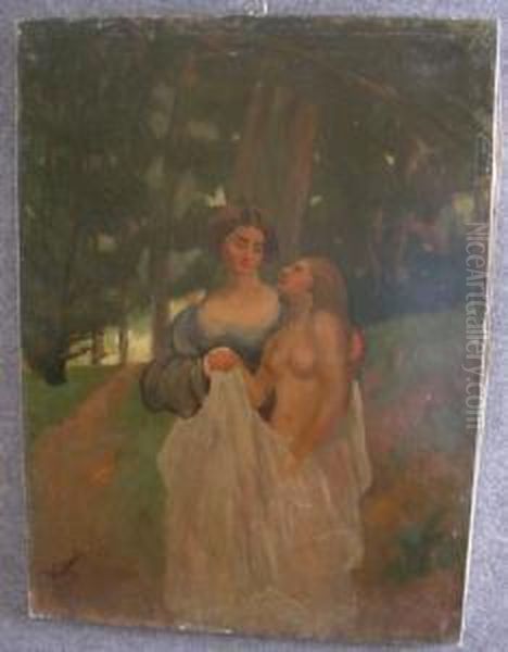 Fanciulle Nel Bosco Oil Painting by Max Wulfart