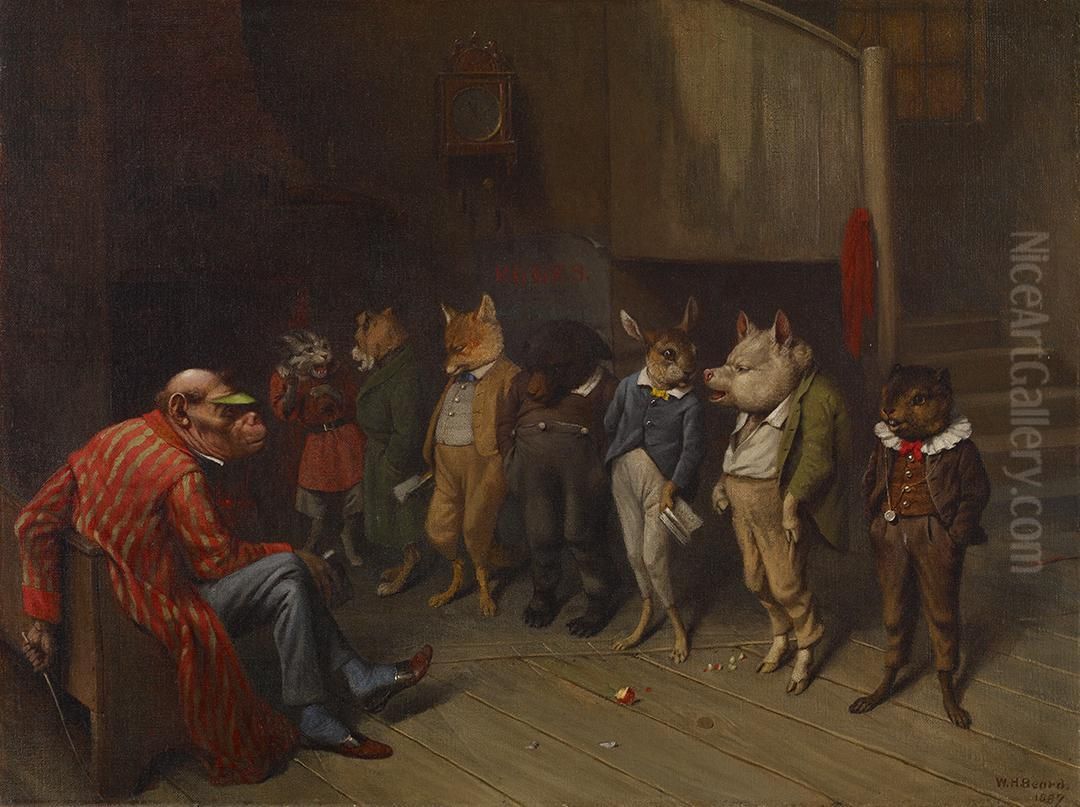 School Rules Oil Painting by William Holbrook Beard