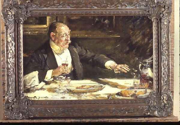 A Steady Hand Oil Painting by Edgar Bundy