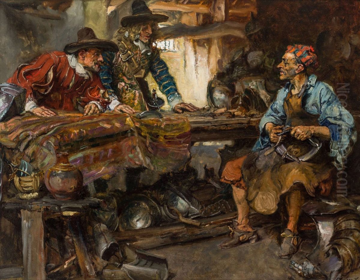 The armourer Oil Painting by Edgar Bundy