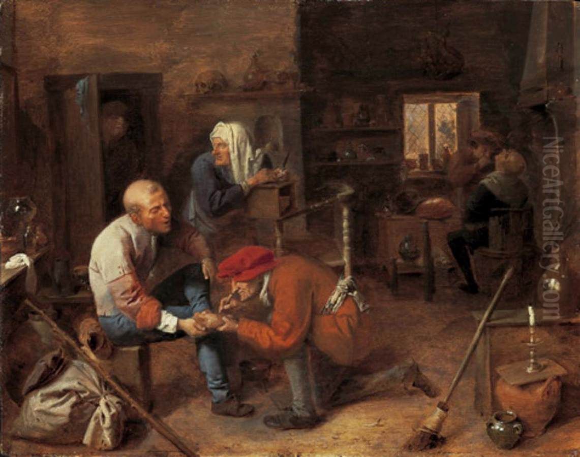 The Operation Oil Painting by Adriaen Brouwer