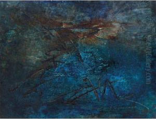 Blue Oil Painting by Xie Jinglan
