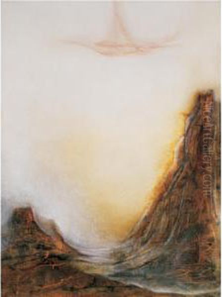 Mountain Oil Painting by Xie Jinglan