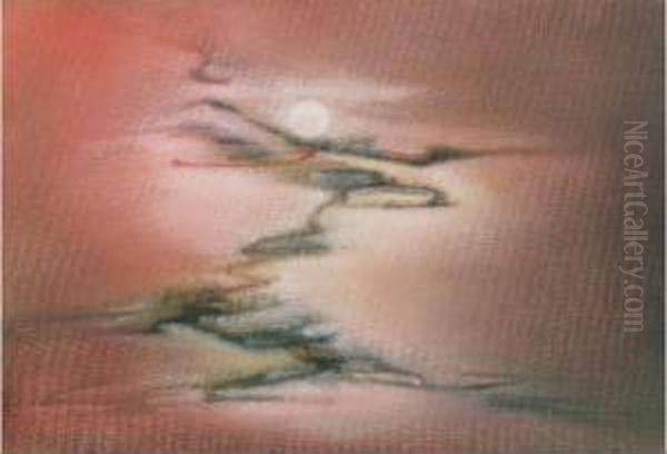 Moon Oil Painting by Xie Jinglan