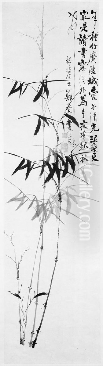 Bamboo Oil Painting by Zheng Xie