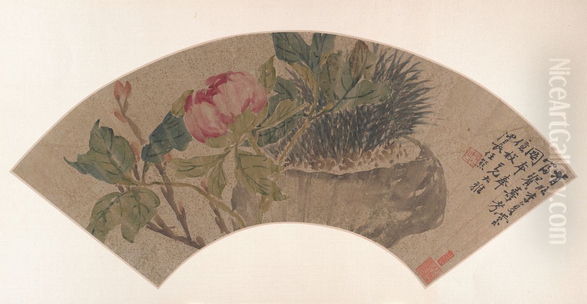 Peony Oil Painting by Ren Xiong