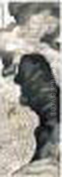 Bodhidharma Oil Painting by Ren Xiong